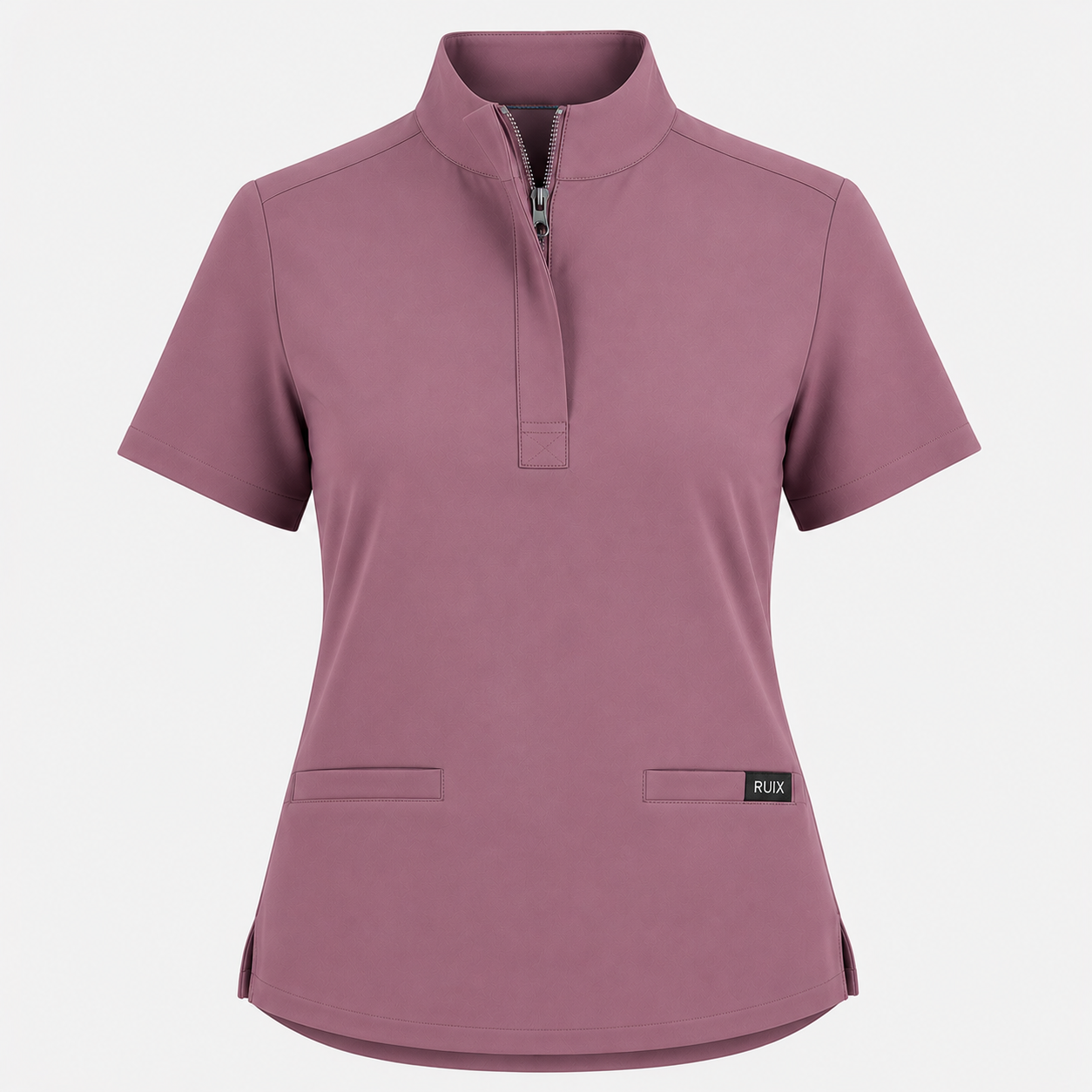 RUIX MOCK neck Zip Scrub Top For Women