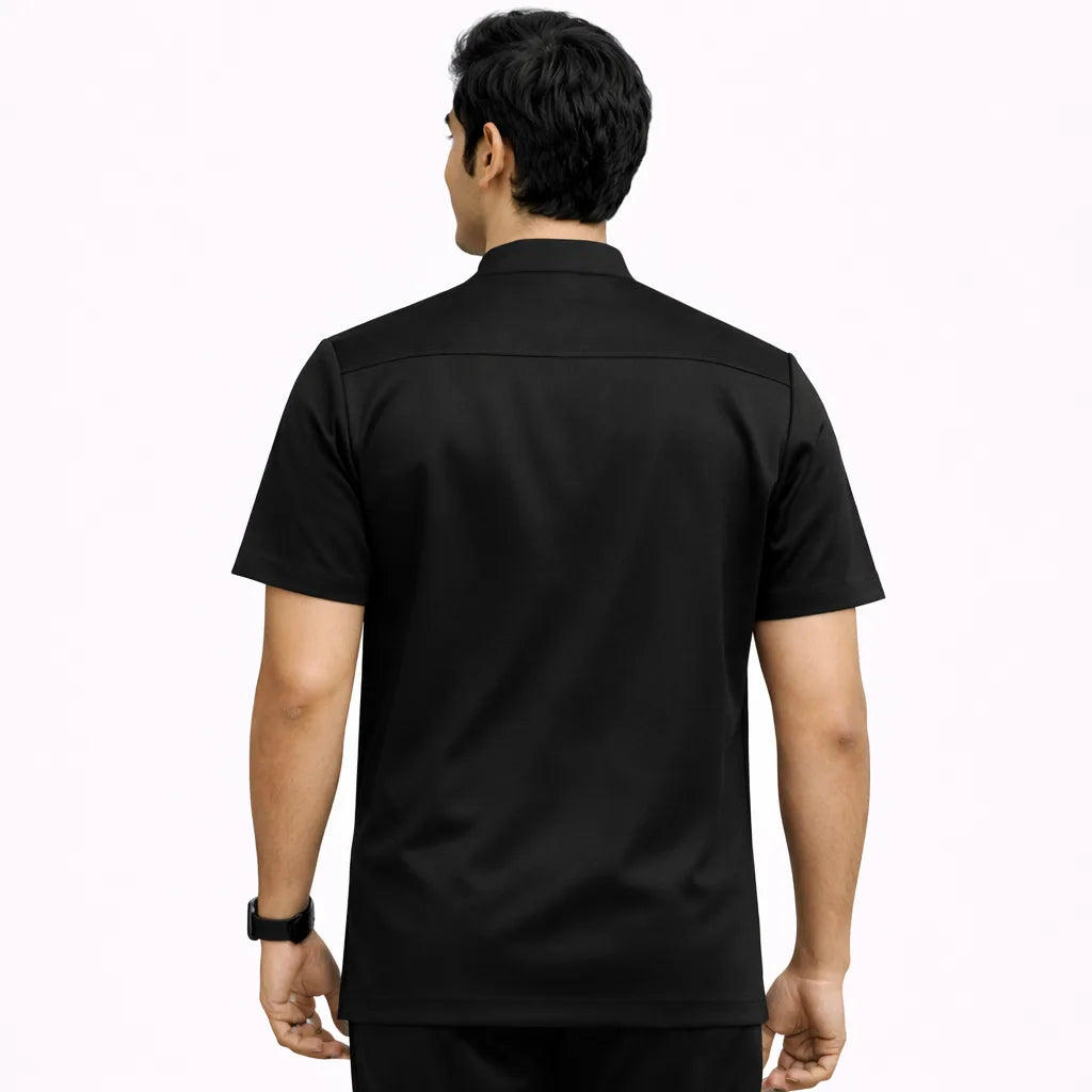 RUIX Form Mandarin Collar Scrub Top for Men