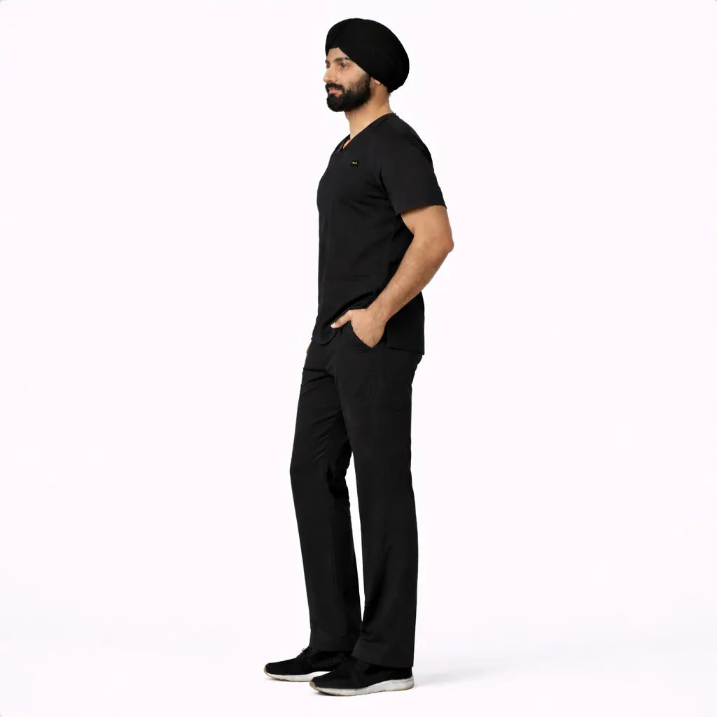 RUIX Turbfit V- neck Airmesh scrub top with Core Regular pant set for men