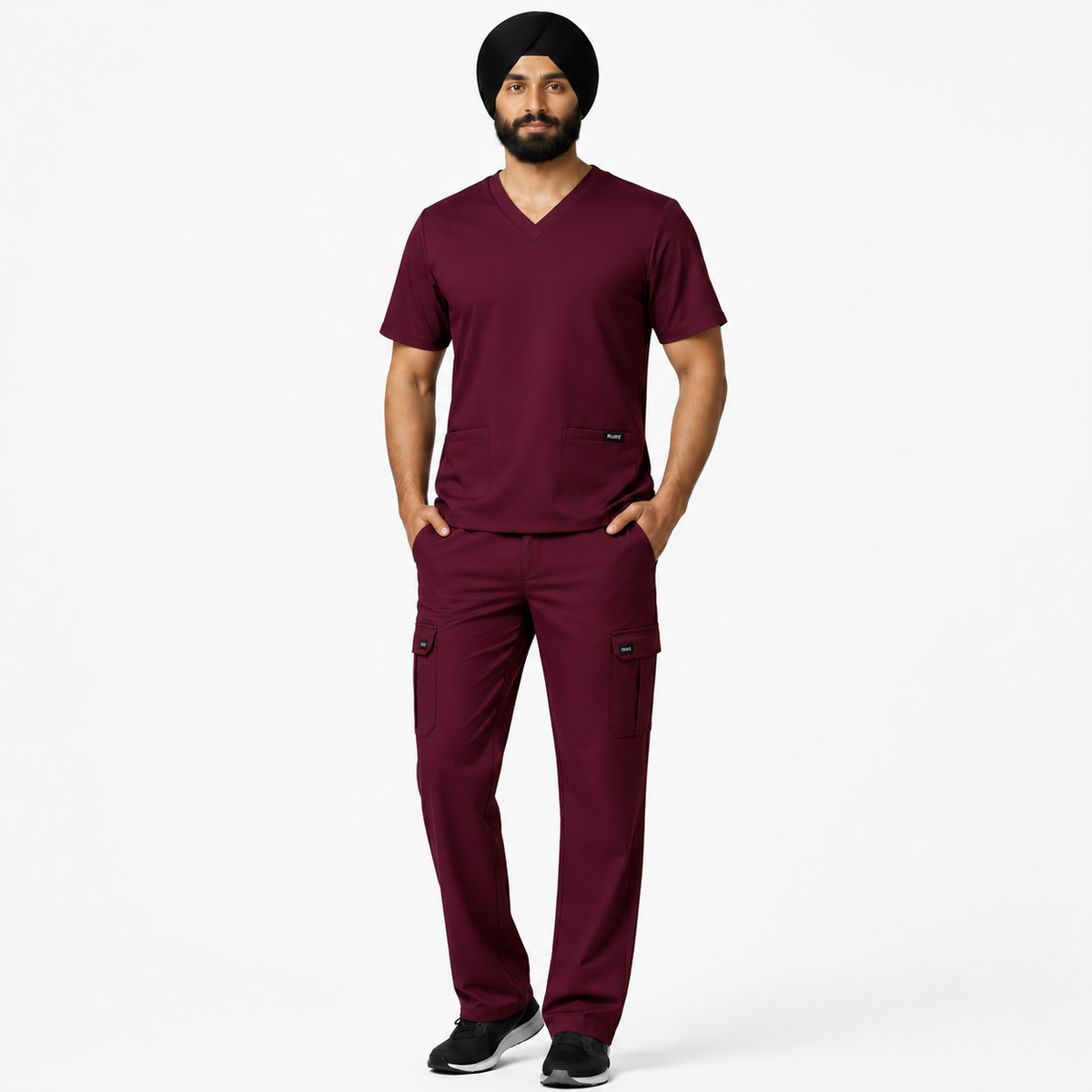 RUIX TURBFit V- neck Scrub top with Regular Pant Set for Men