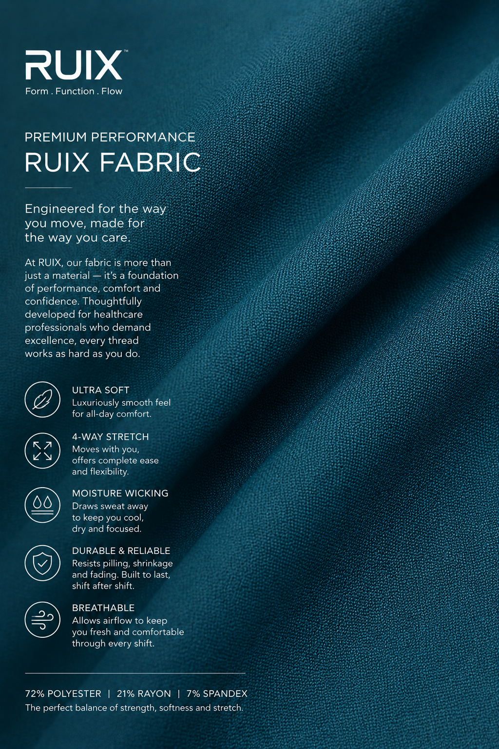 RUIX NOVA V-Neck Scrubs Top for Men