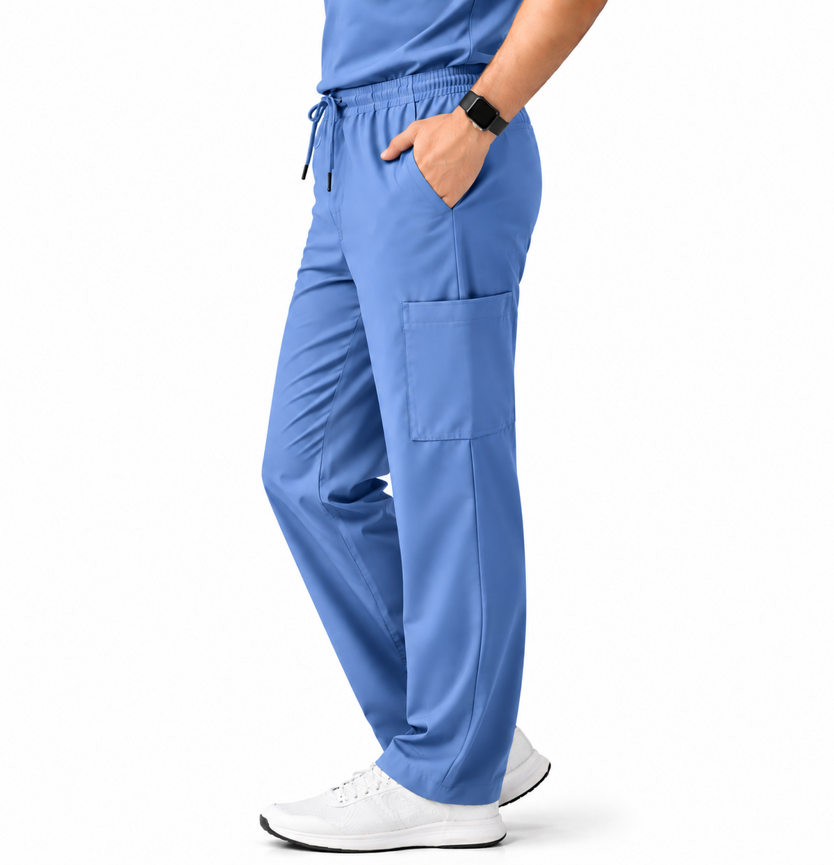 RUIX mock neck zip scrub top with cargo pant scrub set fo men