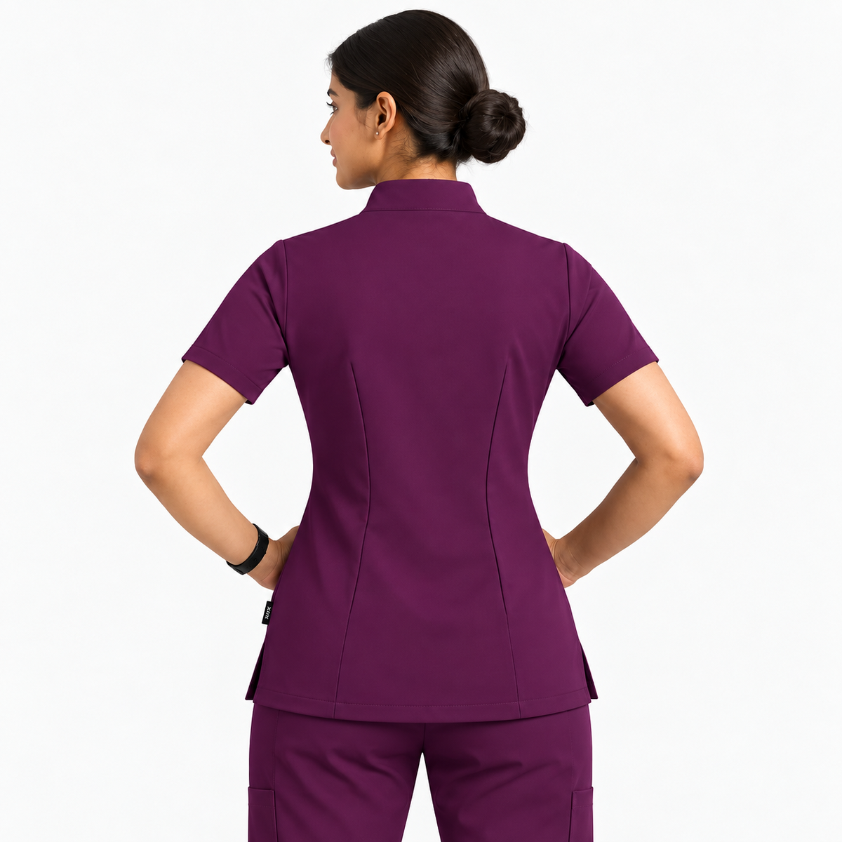 RUIX MOCK neck Zip Scrub Top For Women