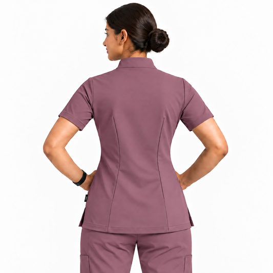 RUIX Mandarin scrub top with Flare™ pant set for women