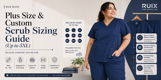 Plus Size & Custom Scrub Sizing Guide (Up to 5XL)