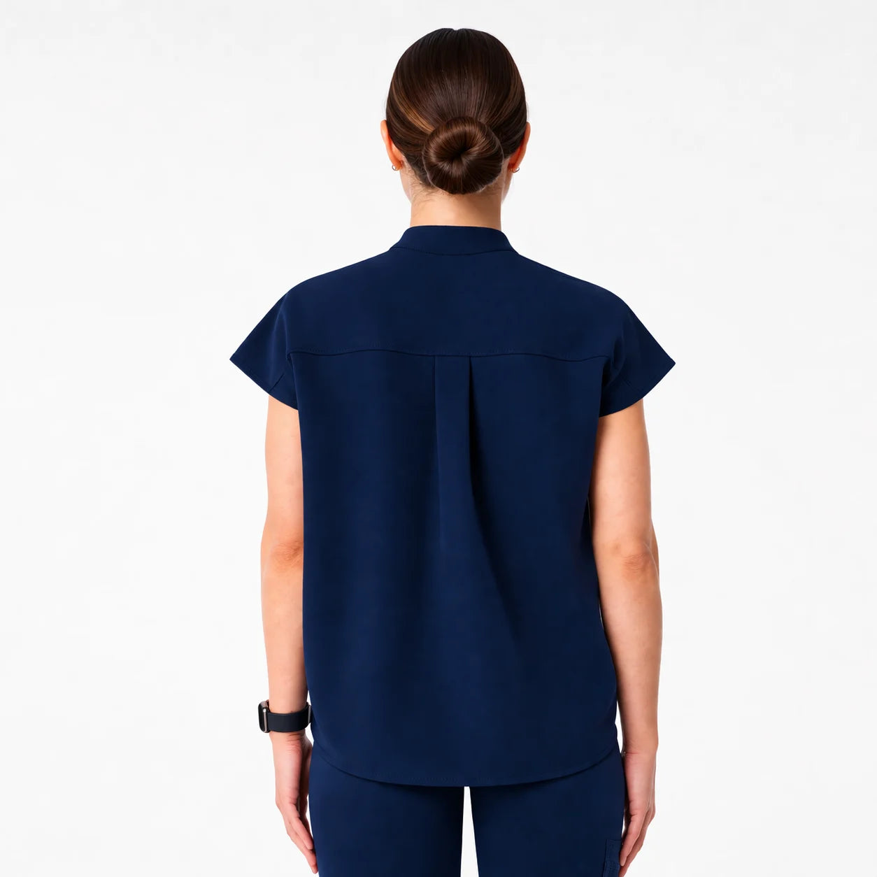 RUIX Sculpt Mandarin collar with cap sleeve with flow flare pant scrub set for women