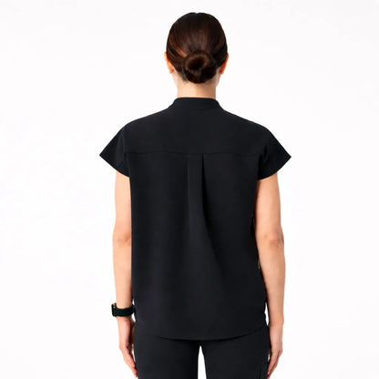 RUIX Sculpt Mandarin collar with cap sleeve with flow flare pant scrub set for women