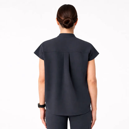 RUIX Sculpt Mandarin collar with cap sleeve with flow flare pant scrub set for women