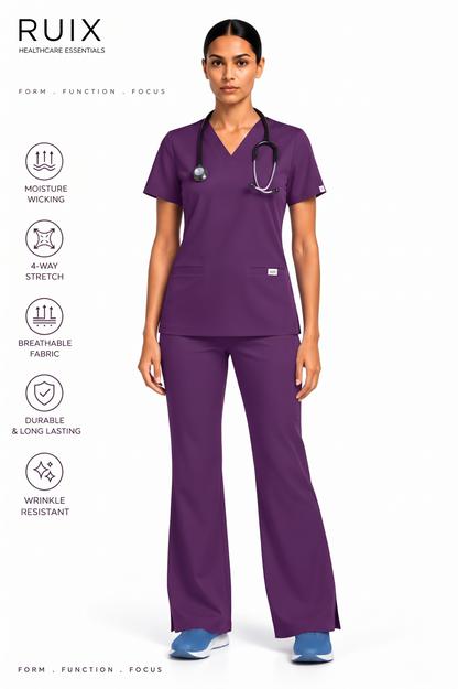 RUIX NOVA V-Neck Scrub Top For Women