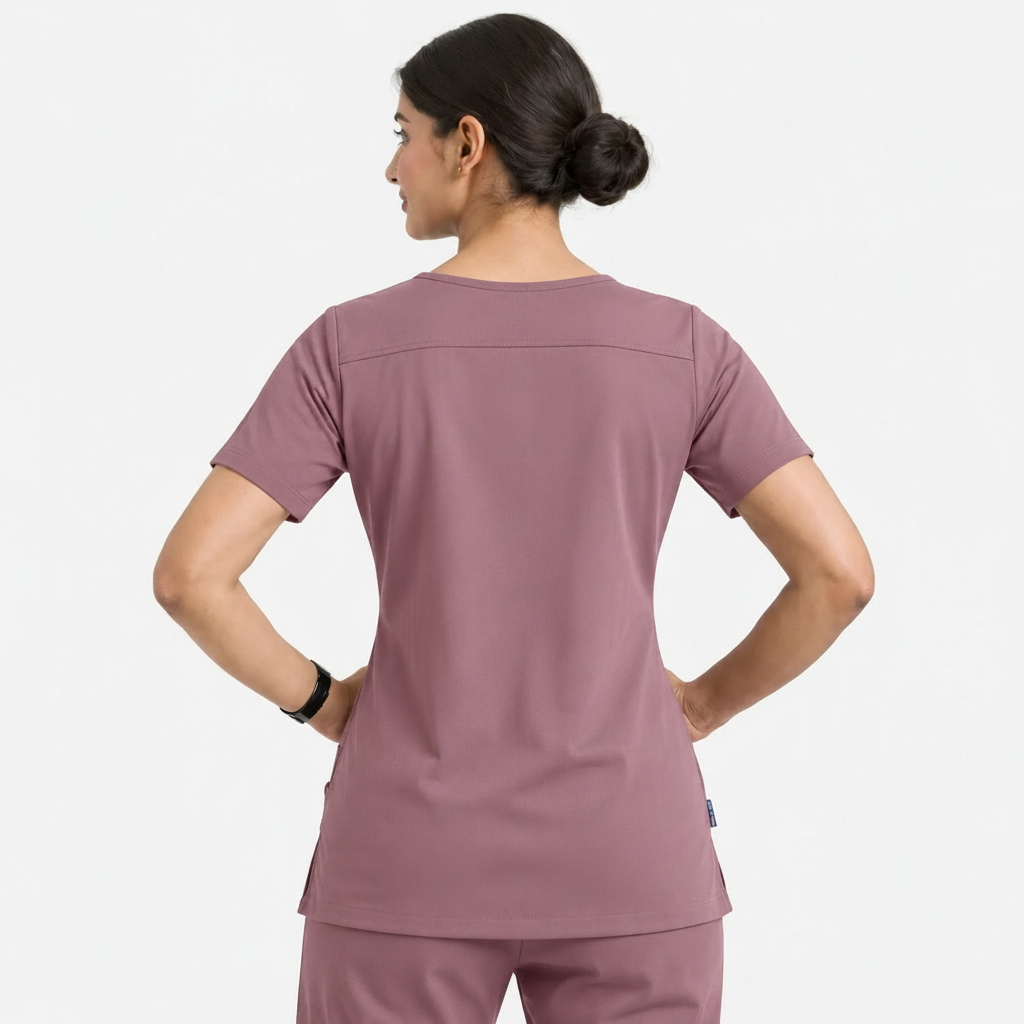 RUIX Sculpt v-neck with Flow Flare pant scrub set for women,2-pocket