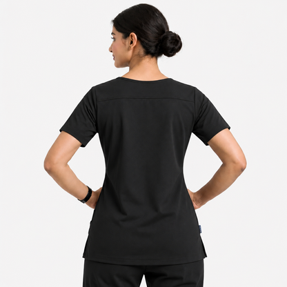 RUIX Sculpt v-neck with Flow Flare pant scrub set for women,2-pocket