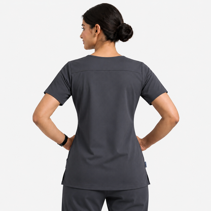 RUIX Sculpt v-neck with Flow Flare pant scrub set for women,2-pocket