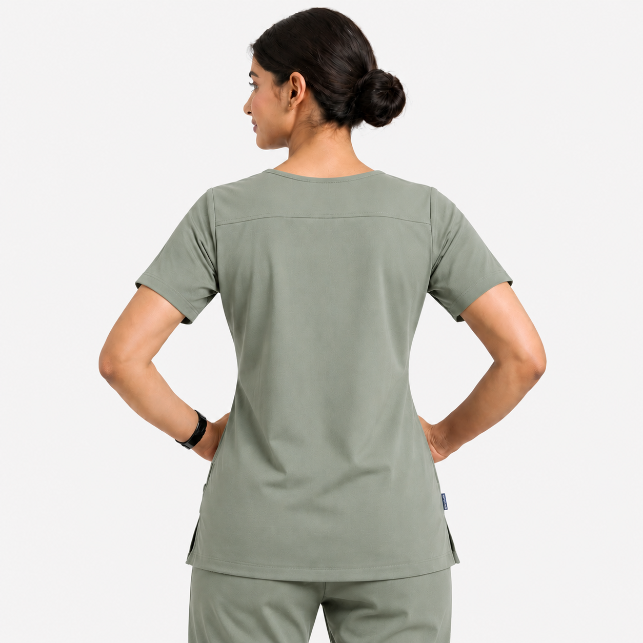 RUIX Sculpt v-neck with Flow Flare pant scrub set for women,2-pocket