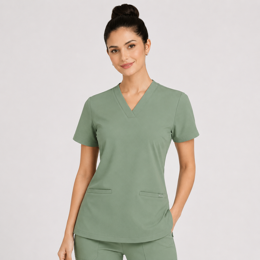 RUIX Sculpt V-Neck With Utility Cargo Pant Scrub Set For Women, 2 Pockets