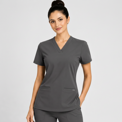 RUIX Sculpt V-Neck With Utility Cargo Pant Scrub Set For Women, 2 Pockets