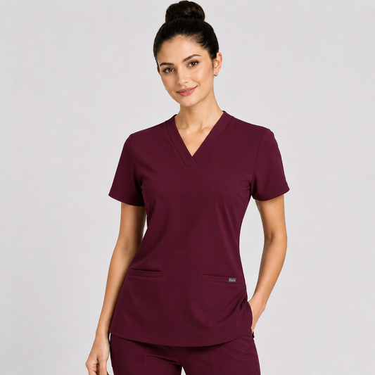 RUIX Core V-Neck Scrub Top For Women, 2 Pocket