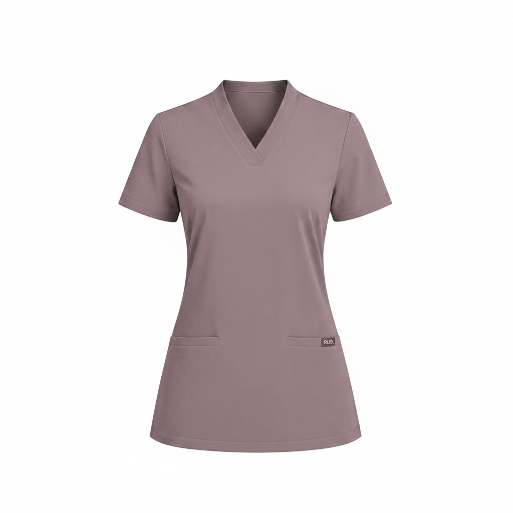 RUIX Sculpt v-neck with Flow Flare pant scrub set for women,2-pocket