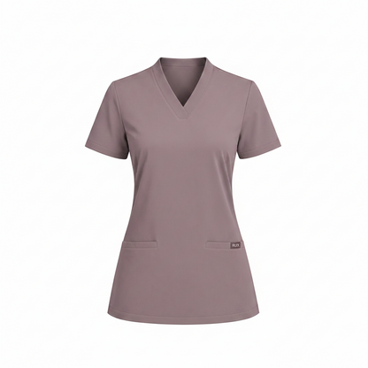 RUIX Sculpt v-neck with Flow Flare pant scrub set for women,2-pocket