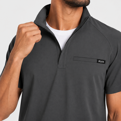 RUIX Core mock neck zip scrub top with Utility cargo pant scrub set fo men