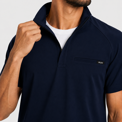 RUIX Core mock neck zip scrub top with Utility cargo pant scrub set fo men