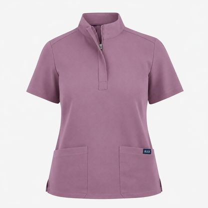 RUIX Sculpt MOCK neck Zip Scrub Top For Women
