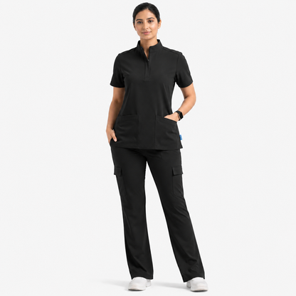 RUIX Sculpt Mock neck Zip With Utility Cargo Pant for Women