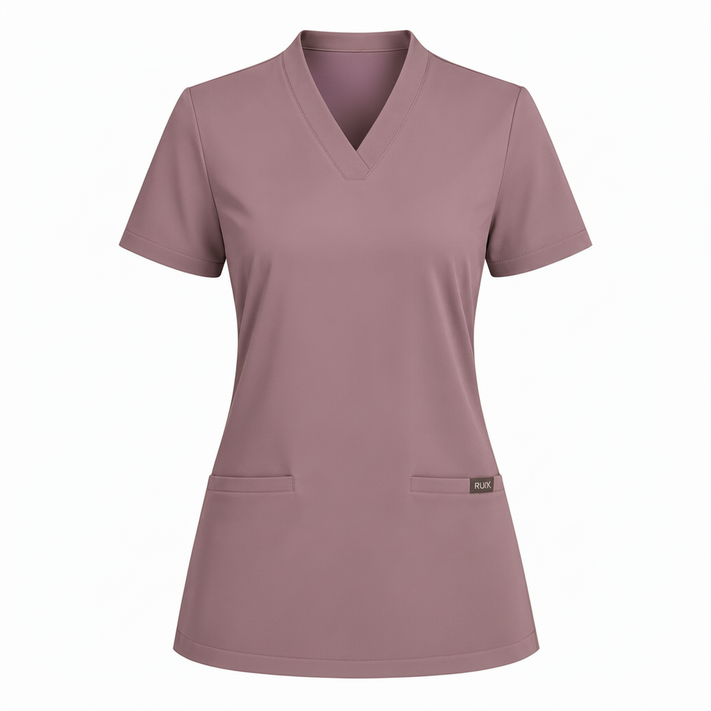 RUIX Sculpt V-Neck with Core Regular Pant Scrub Set for Women, 2 Pocket