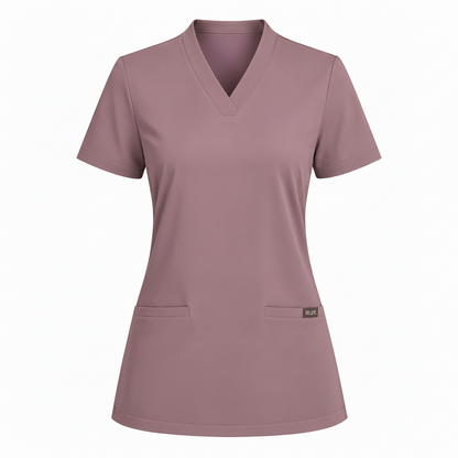 RUIX Sculpt V-Neck with Core Regular Pant Scrub Set for Women, 2 Pocket