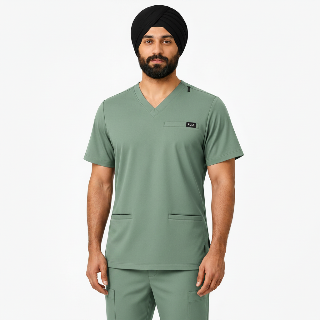 RUIX TURBFit v- neck Scrub top with Airmesh for men