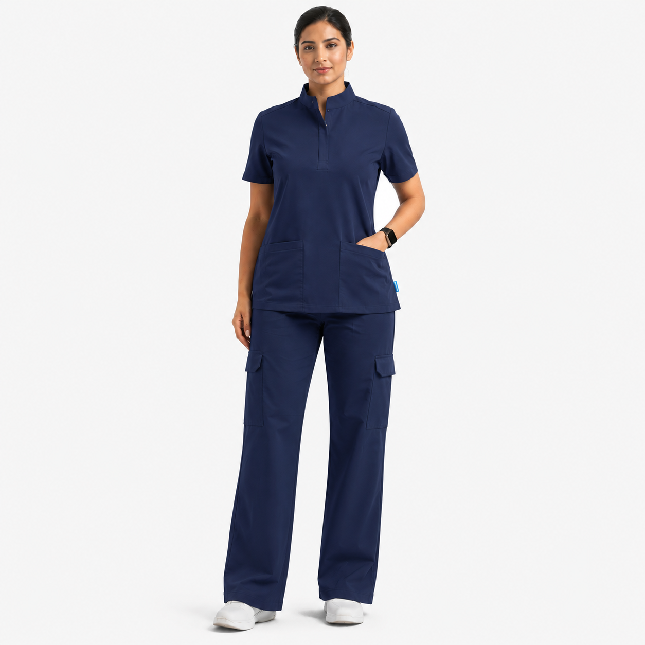 Ruix Core Mandarin scrub top with Utility Cargo-pant-set- womens