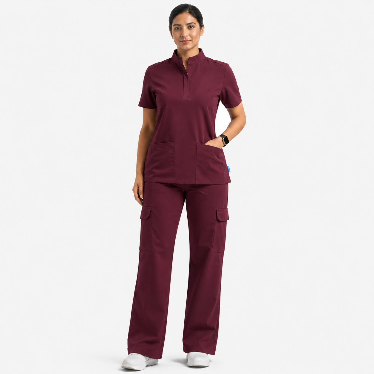Ruix Core Mandarin scrub top with Utility Cargo-pant-set- womens
