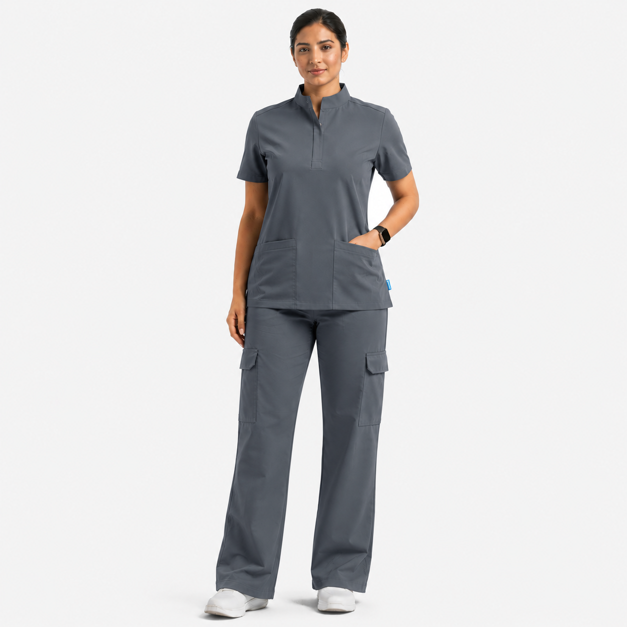 Ruix Core Mandarin scrub top with Utility Cargo-pant-set- womens