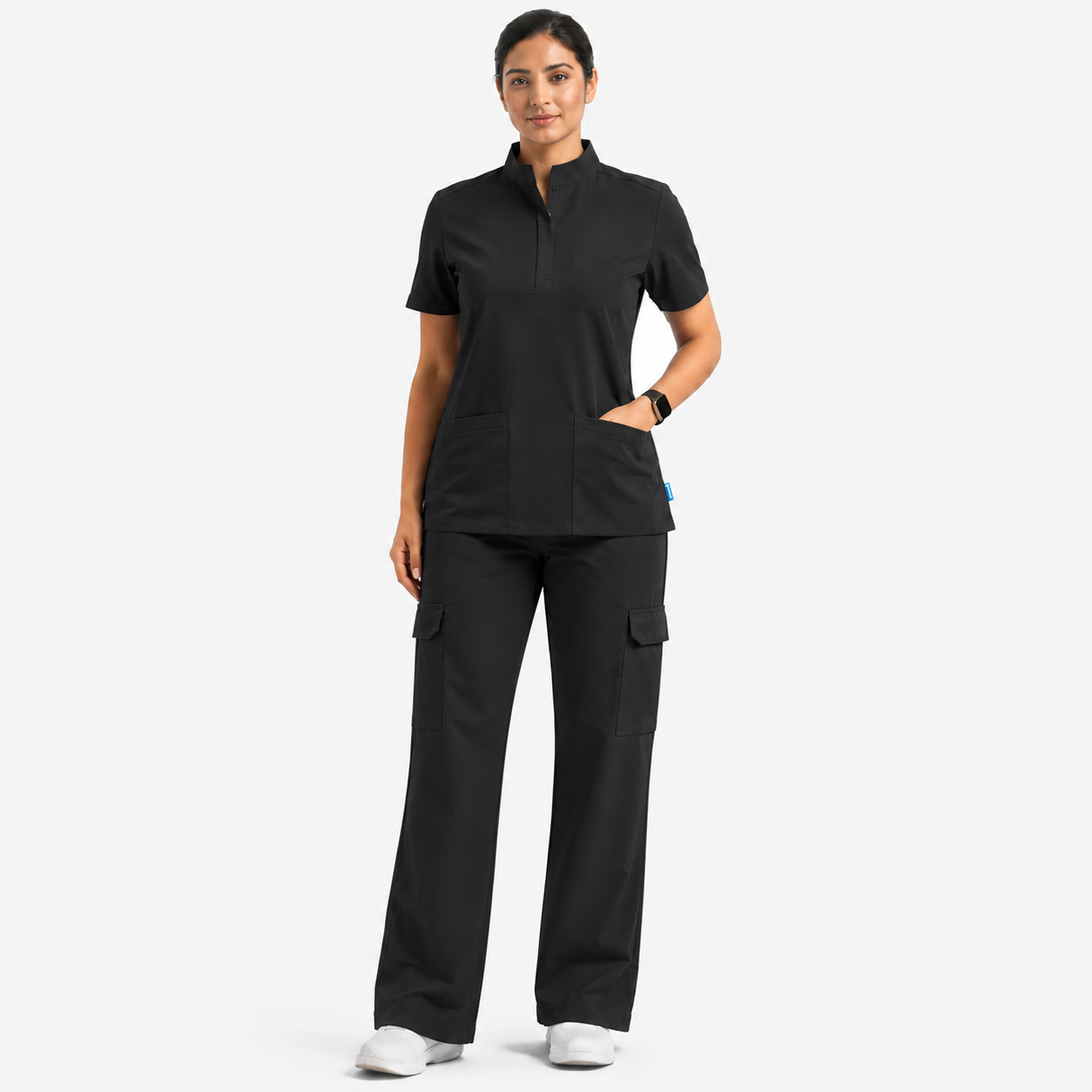 Ruix Core Mandarin scrub top with Utility Cargo-pant-set- womens