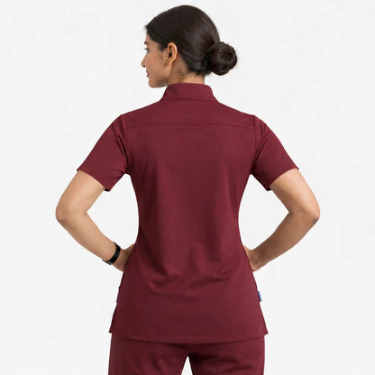 RUIX Sculpt Mandarin scrub top with Core Regular pant scrub set for women