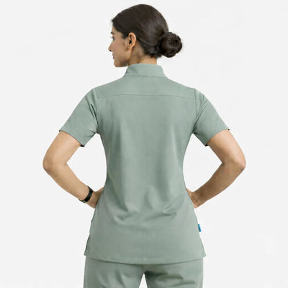 Ruix Core Mandarin scrub top with Flow Flare pant set for womens