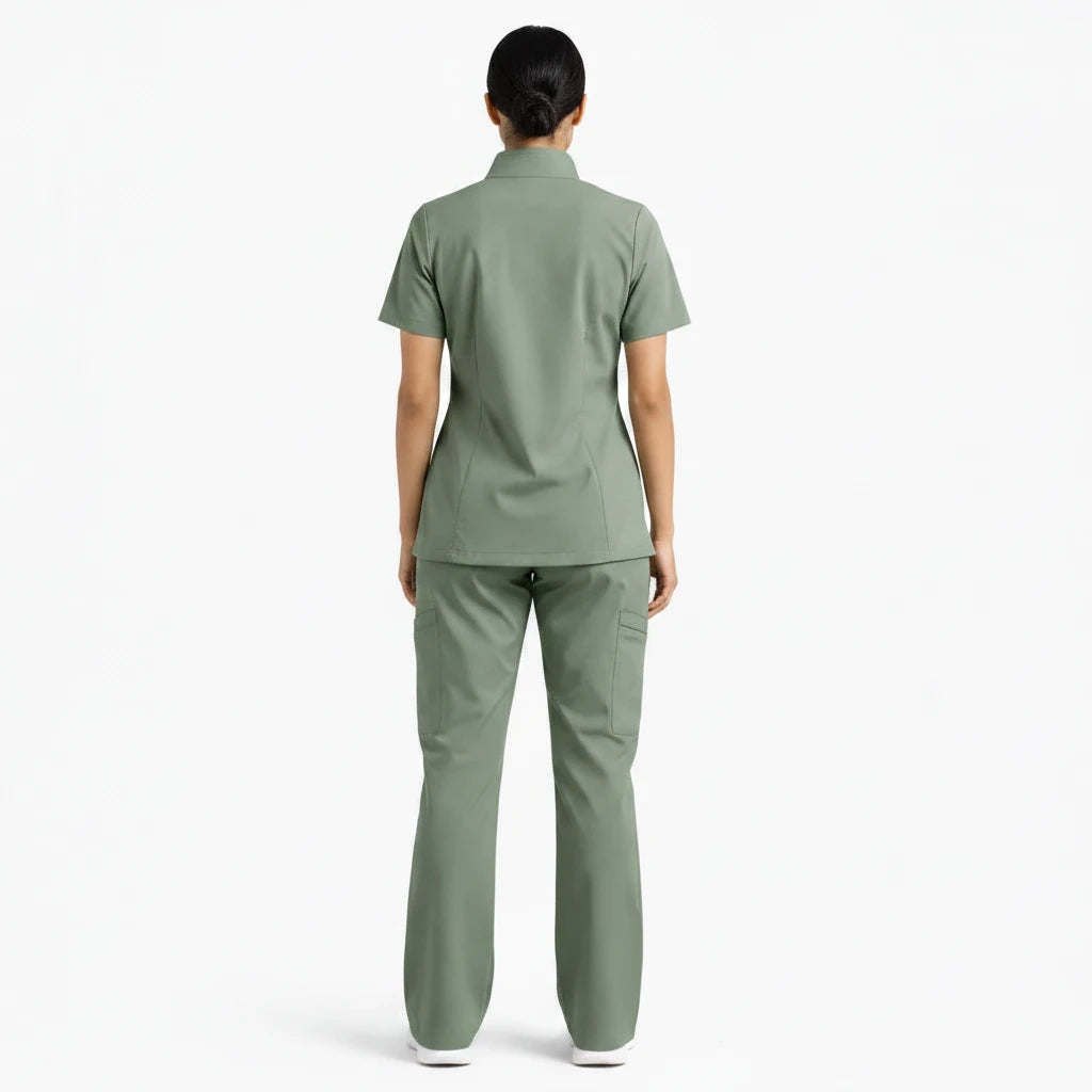 Ruix Core Mandarin scrub top with Utility Cargo-pant-set- womens