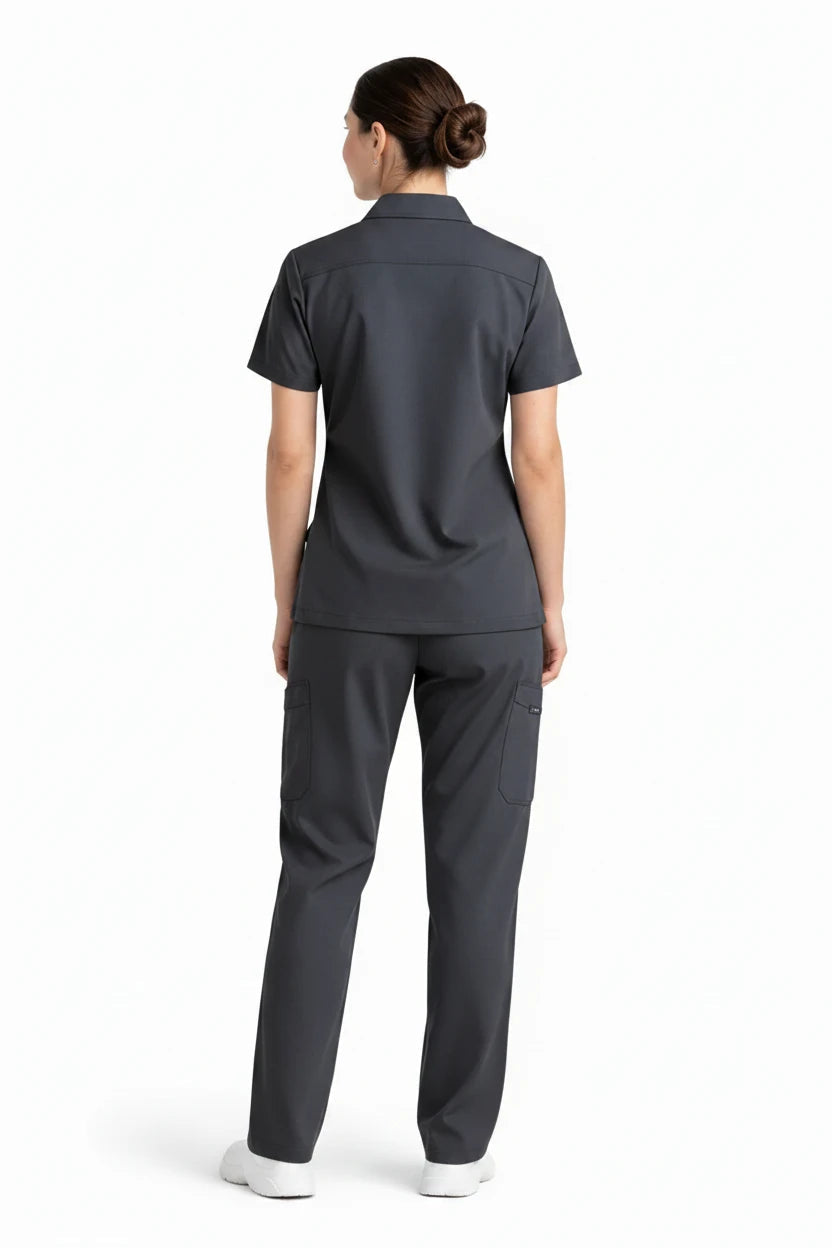 Ruix Core Mandarin scrub top with Utility Cargo-pant-set- womens