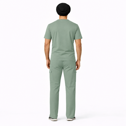 RUIX TURBFit v-neck Scrub top with Utility Cargo Pant set for Men