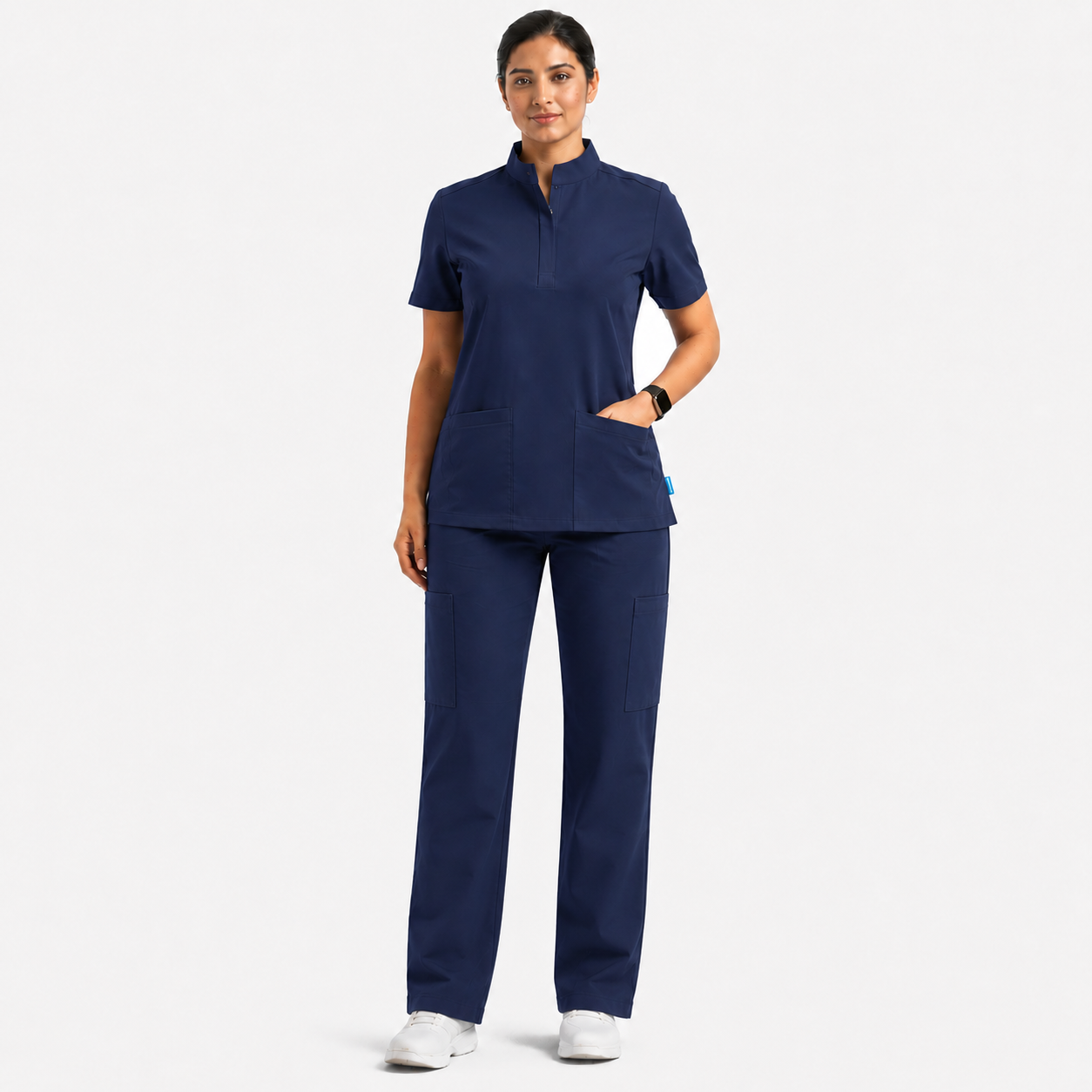 RUIX Sculpt Mandarin scrub top with Core Regular pant scrub set for women