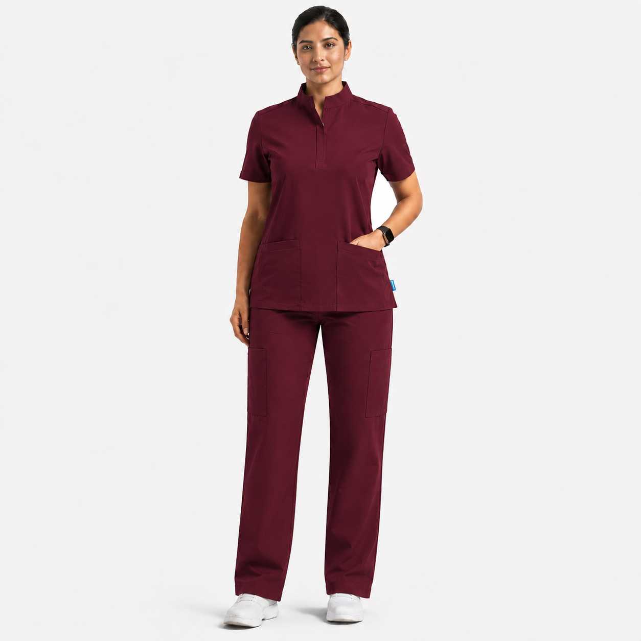 RUIX Sculpt Mandarin scrub top with Core Regular pant scrub set for women