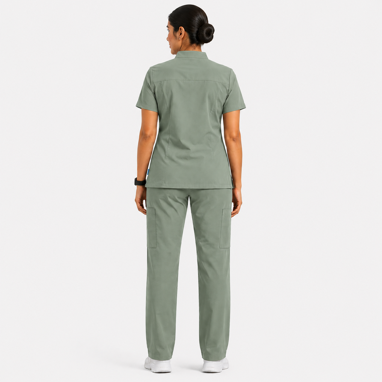RUIX Sculpt Mandarin scrub top with Core Regular pant scrub set for women