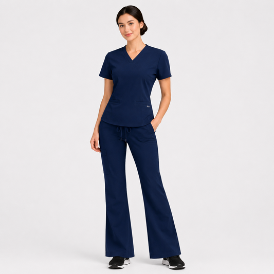 RUIX V-neck with Flare™ pant scrub set for women