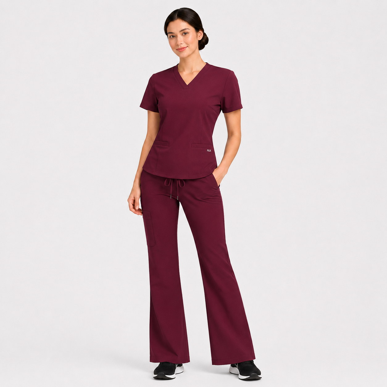RUIX V-neck with Flare™ pant scrub set for women