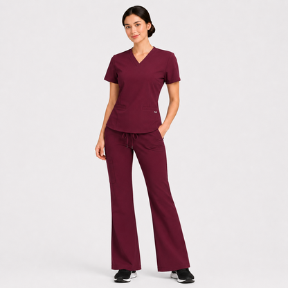 RUIX V-neck with Flare™ pant scrub set for women