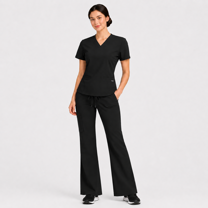 RUIX V-neck with Flare™ pant scrub set for women