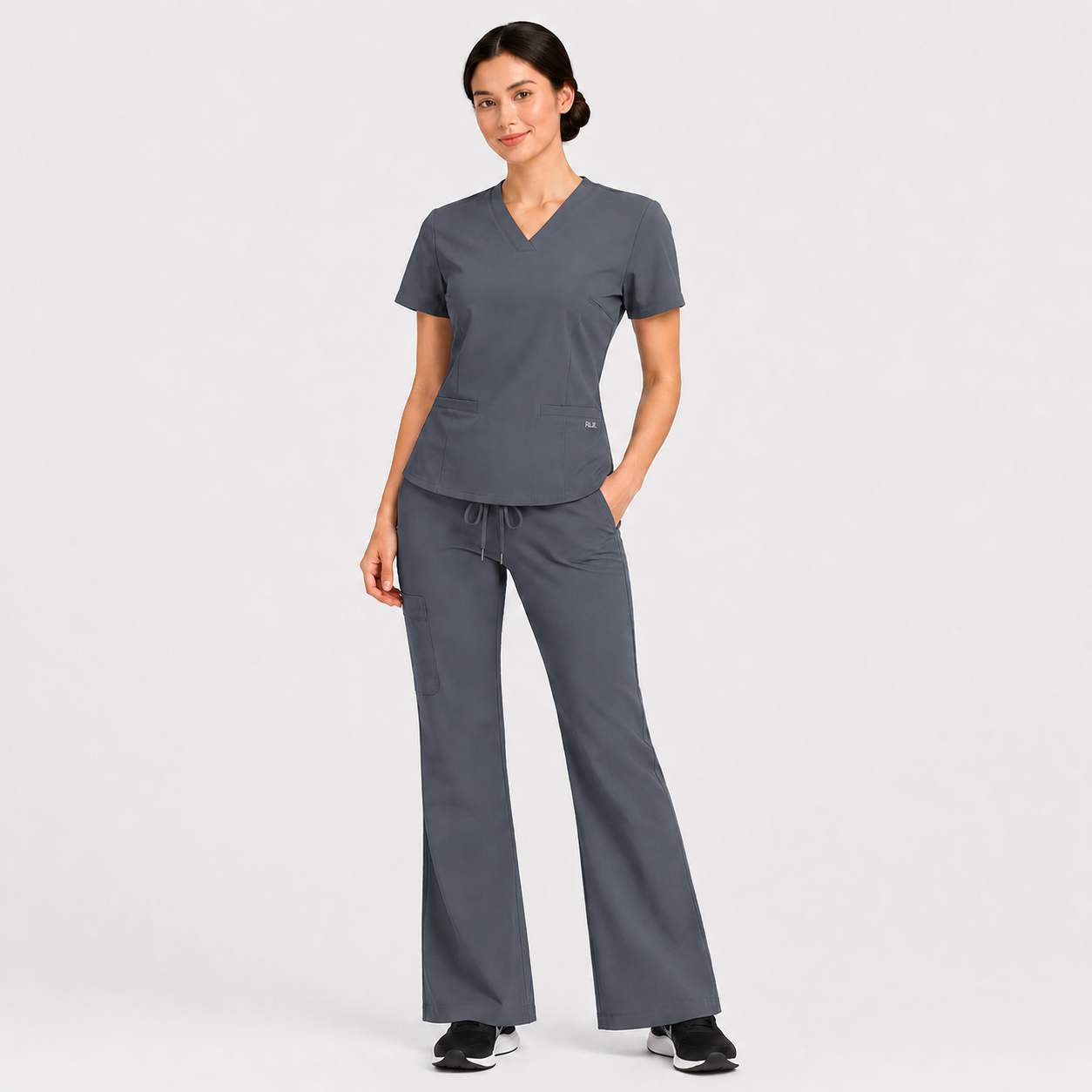 RUIX V-neck with Flare™ pant scrub set for women