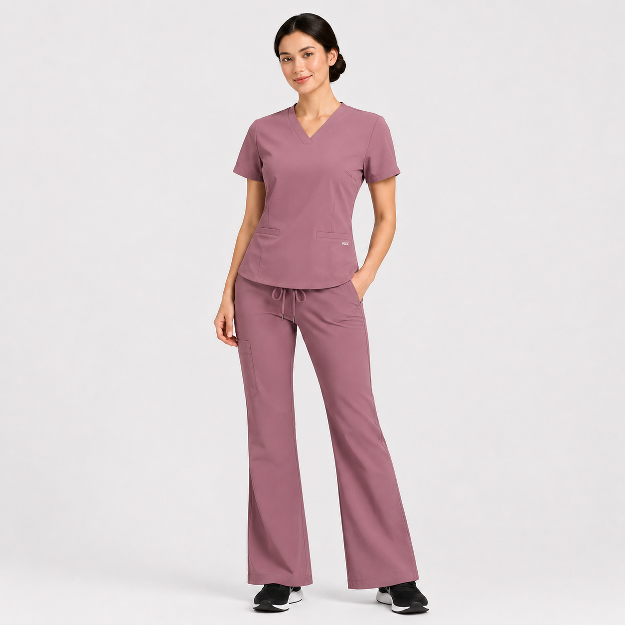 RUIX V-neck with Flare™ pant scrub set for women