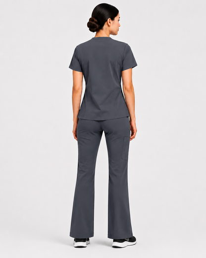 RUIX V-neck with Flare™ pant scrub set for women