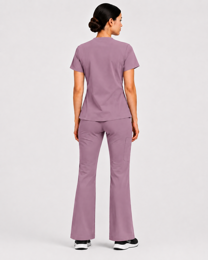 RUIX V-neck with Flare™ pant scrub set for women