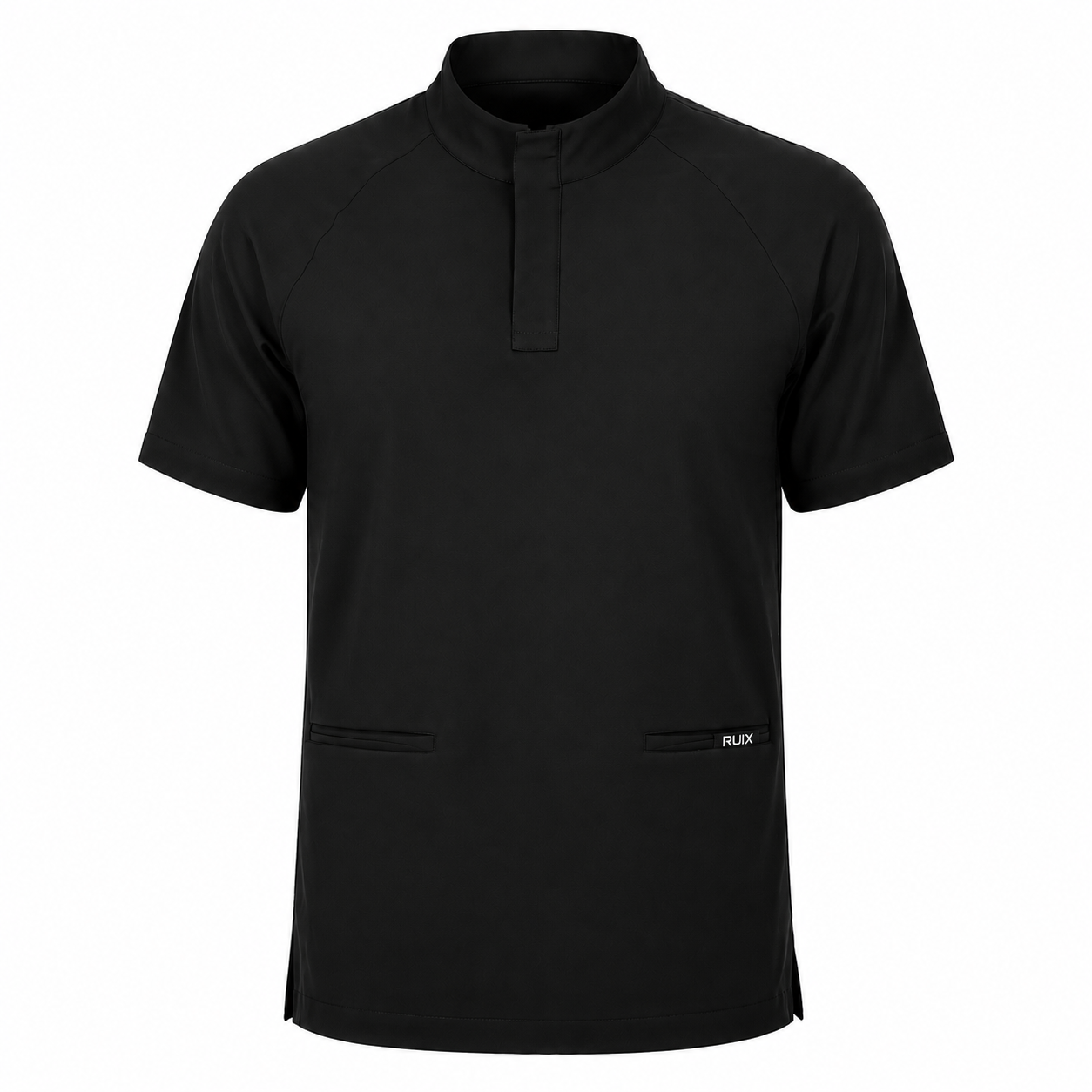RUIX Mock Neck Zip Scrub Top for Men